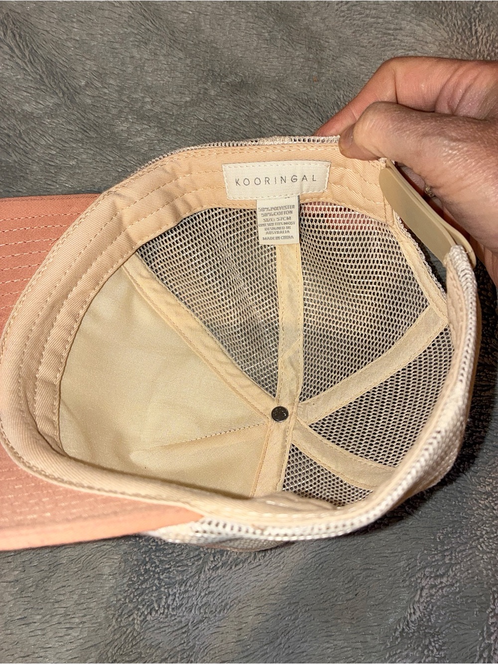 Striped Dusty Rose Trucker Cap - Picture 4 of 4